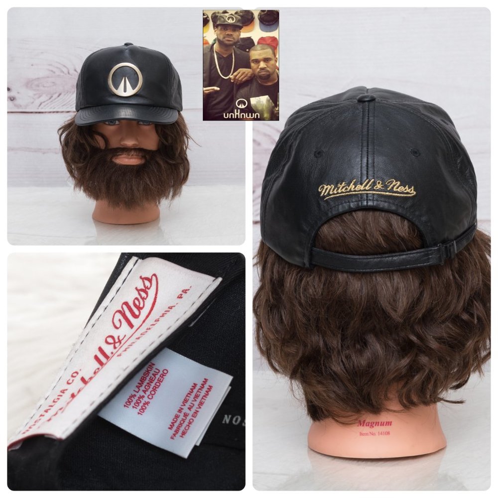 Lebron James  UNKNWN Mitchell & Ness Lambskin Black Baseball Cap Hat RARE FIND!!